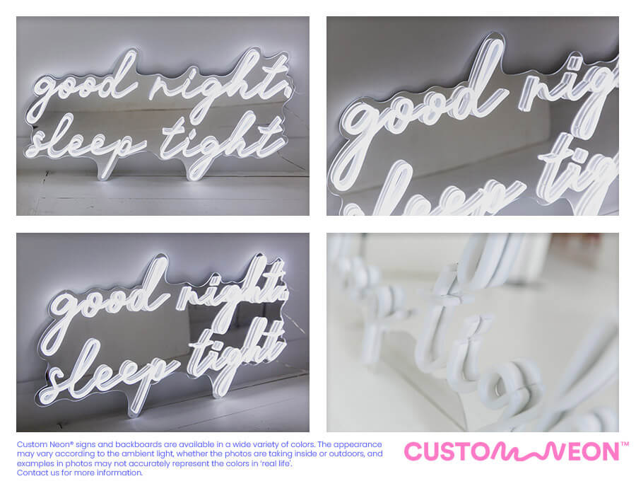 Custom Neon® Signs on Silver Mirrored Acrylic Backing