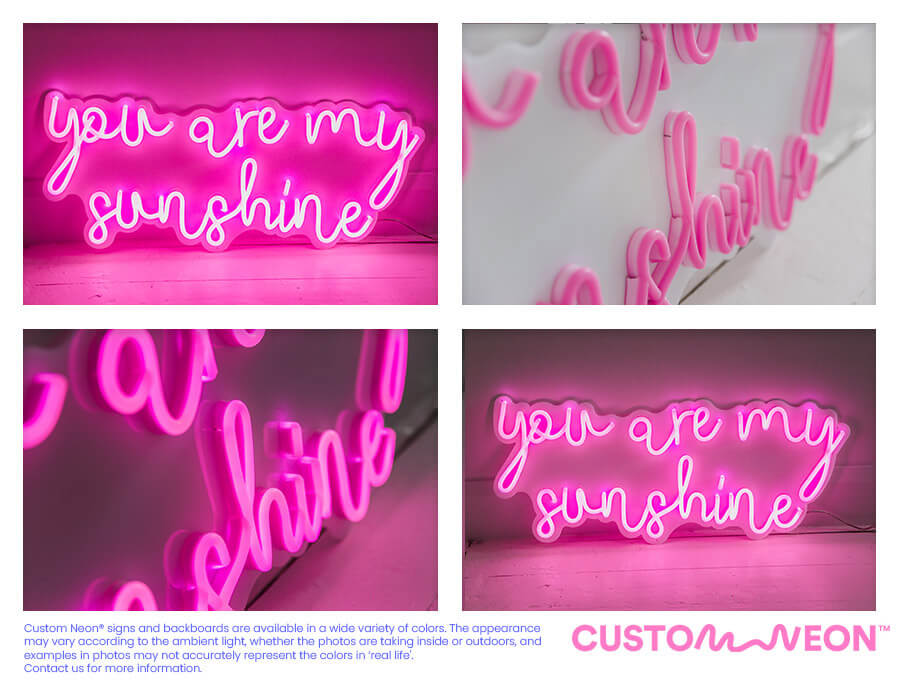 Custom Neon® Signs on White Acrylic Backing