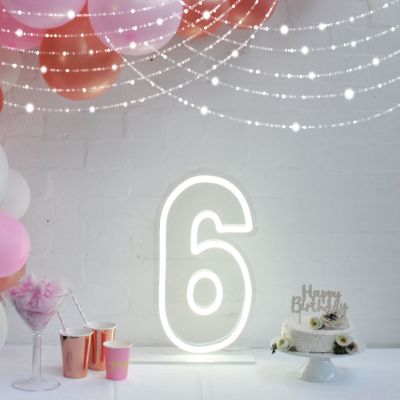 6 LED Neon Number Lights