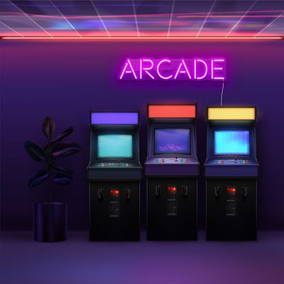 Faux Neon Arcade Light