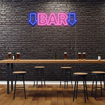LED Neon Bar Sign with Arrows