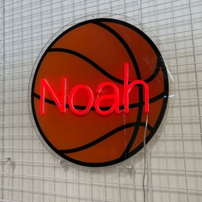 Neon Name Sign for Basketball Fans
