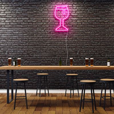 Glass of Wine Neon Sign