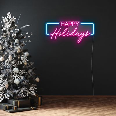 Light Up Happy Holidays Sign