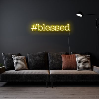 #Blessed Neon Word Sign