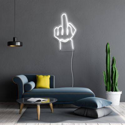 Middle Finger Faux Neon Sign