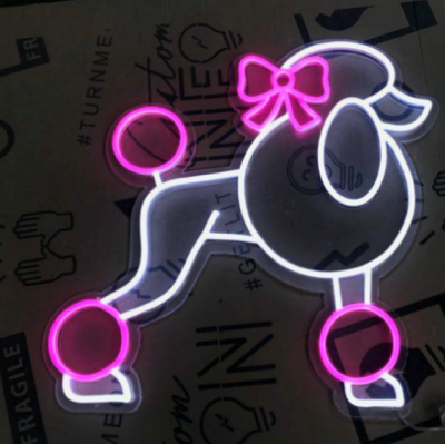 Neon Poodle with Bow