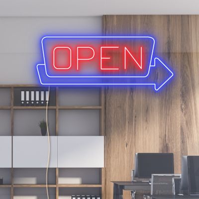 Light Up Open Sign with Arrow