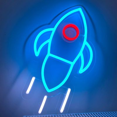 Rocket Ship Neon Sign