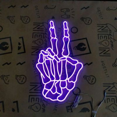 Skeleton Hand Peace Sign