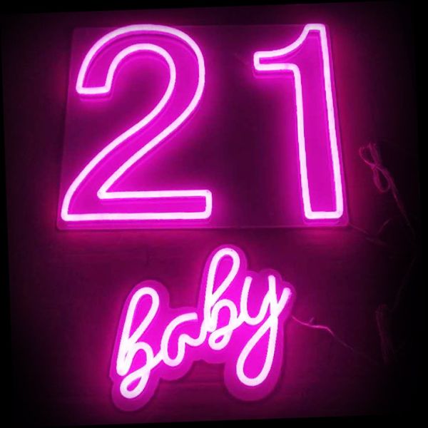 21 Baby Birthday Party LED Neon Sign - photo CustomNeon.com