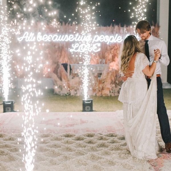 All Because Two People Fell in LOVE Neon Sign - photo from CustomNeon.co.uk