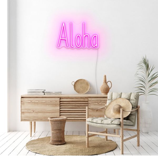 Aloha Light Sign pre-designed light-up wall art from Custom Neon®