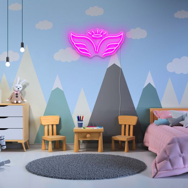 Angel Wings + Sparkly Halo: pre-designed LED neon art from Custom Neon®