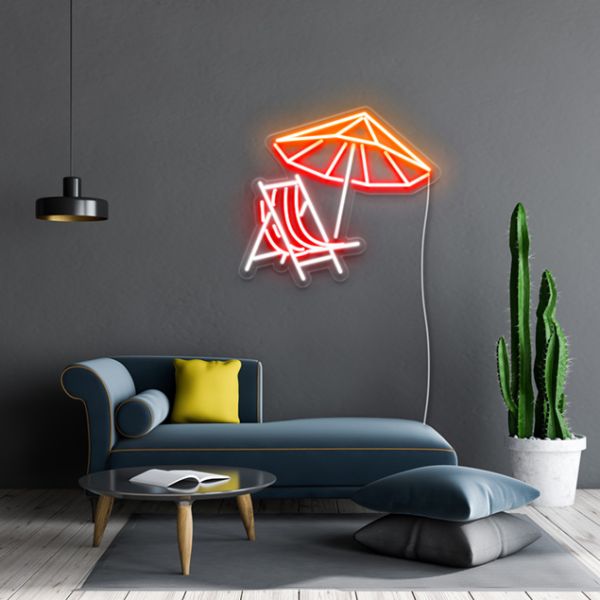 At the Beach Neon Sign: pre-designed LED neon art from Custom Neon®