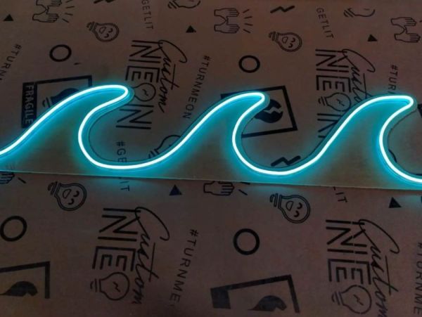 Beach Waves LED neon sign shown turned off - made by Custom Neon®