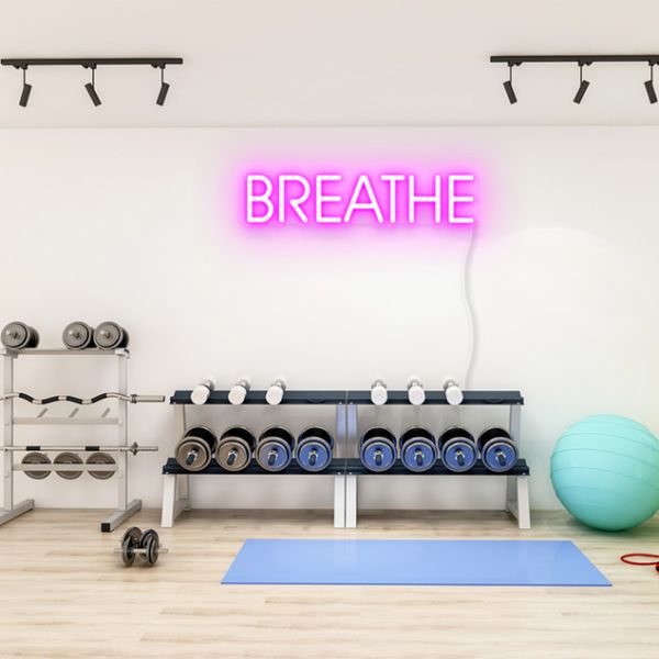 Breathe Neon Light pre-designed light-up wall art from Custom Neon®