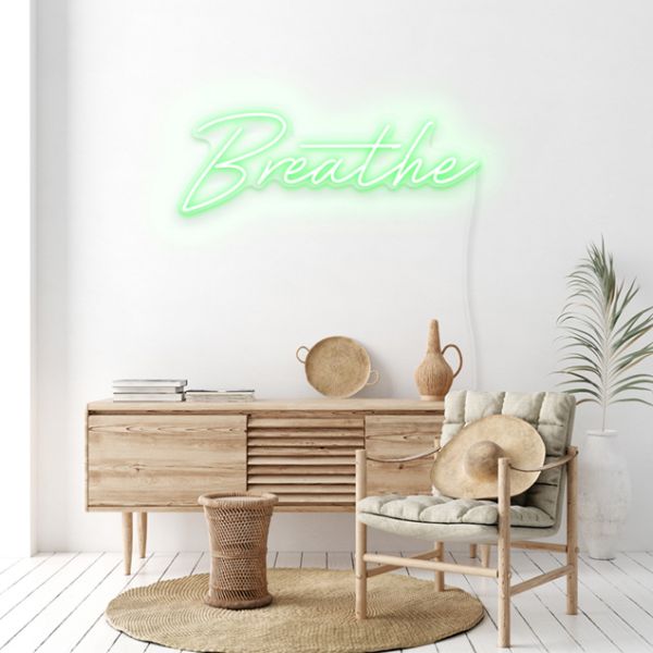 Breathe Light Sign pre-designed light-up wall art from Custom Neon®