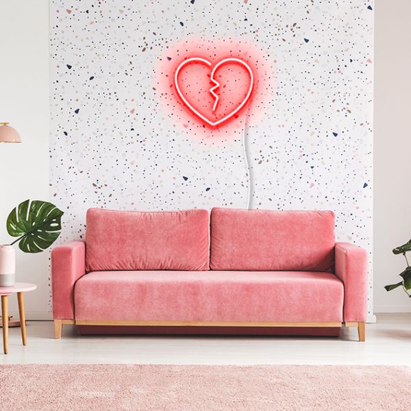 Broken Heart Neon Wall Art: pre-designed LED neon art from Custom Neon®