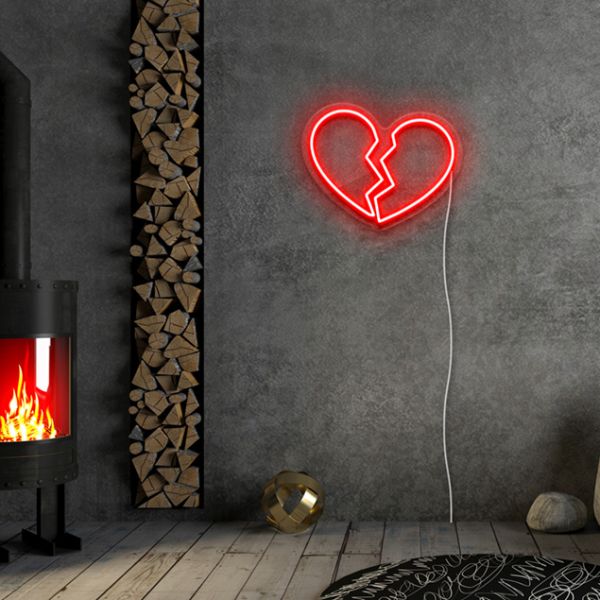 Broken Heart Light Sign: pre-designed LED neon art from Custom Neon®