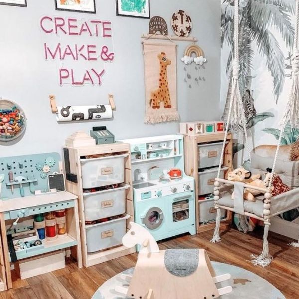 Create Make & Play pink CUSTOM NEON® Sign shown turned off @create_make_and_play