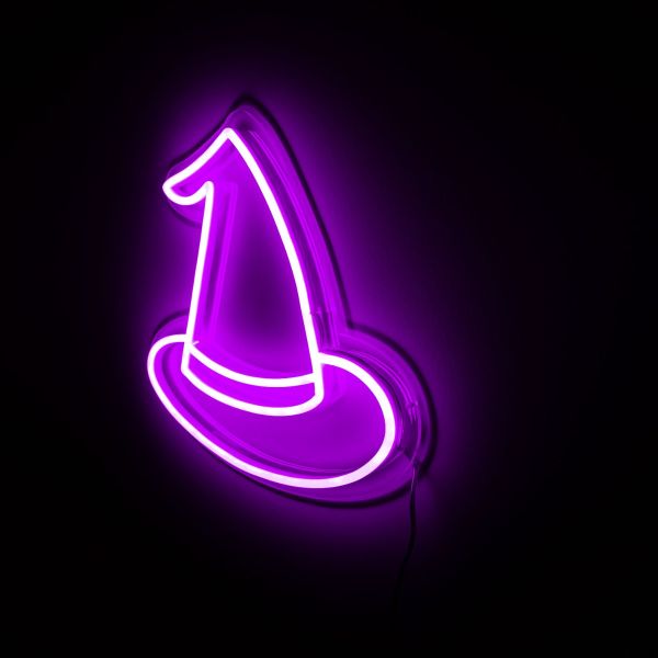 CUSTOM NEON® LED purple Witch Hat Halloween sign