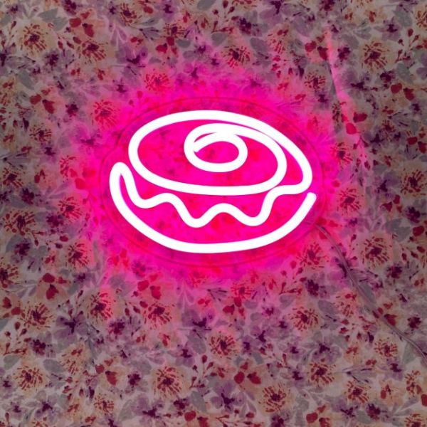 Donut Line Art Light Sign shown in pink from Custom Neon®