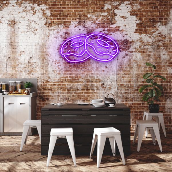 Double Donuts LED Neon Sign: pre-designed LED neon art from Custom Neon®