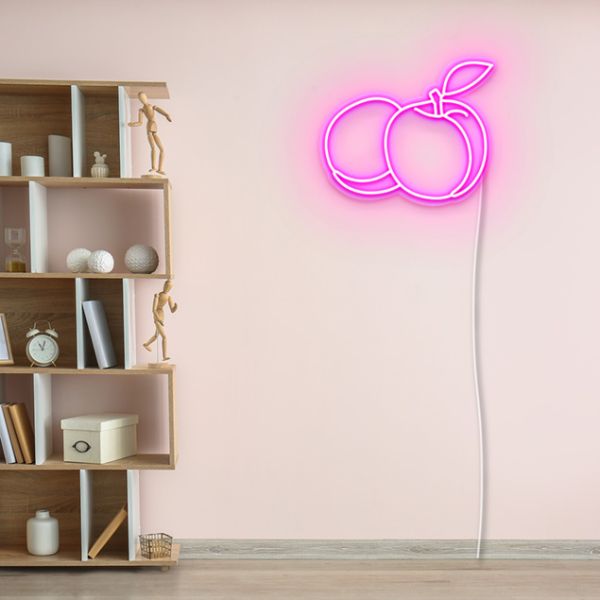 Double Peach Neon Light
pre-designed light-up wall art from Custom Neon®