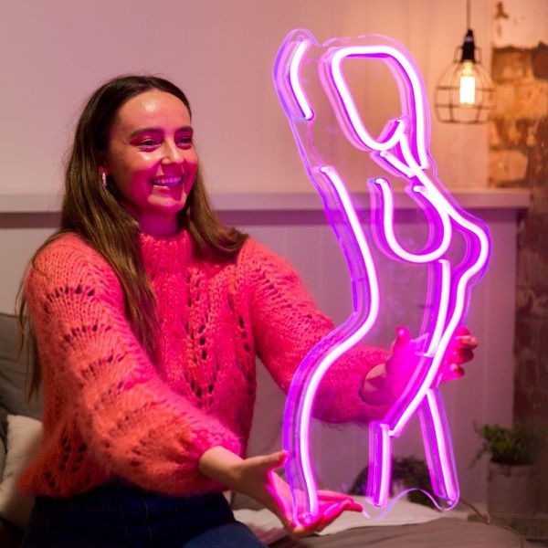 Nude woman line drawing in pink LED neon from Custom Neon®