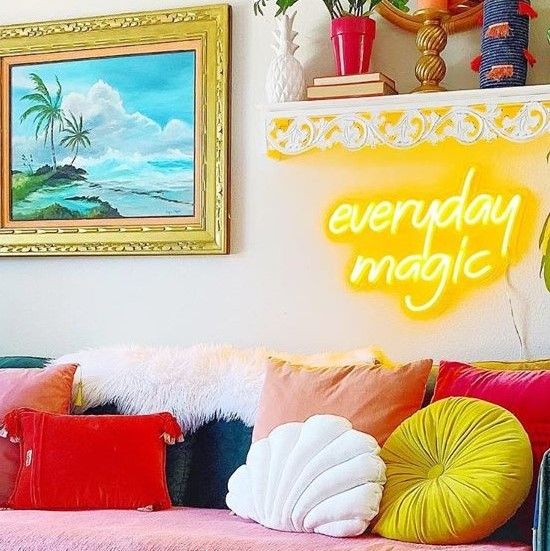 Everyday Magic LED neon light shown turned on - made by @CustomNeon for @sare_xo_home