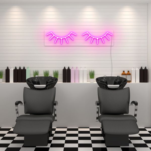 Fabu-LASHES Neon Sign pre-designed light-up wall art from Custom Neon®