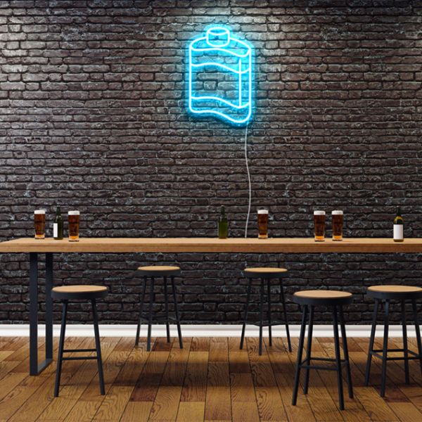 Flask Neon Wall Art pre-designed light-up wall art from Custom Neon®