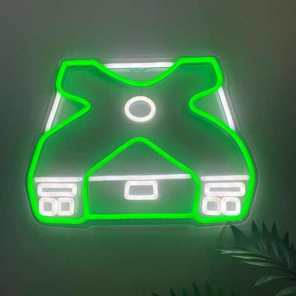 Gamer Console Neon Sign in green and white - made by Custom Neon®