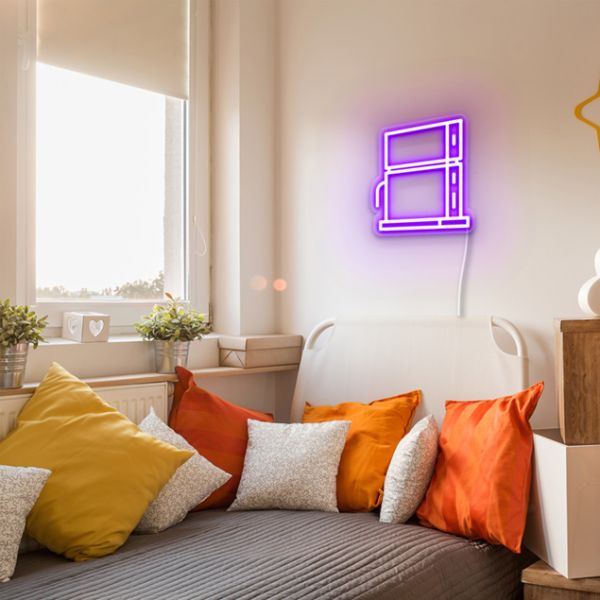 Gaming Console LED Light Sign in purple: pre-designed light-up wall art from Custom Neon®