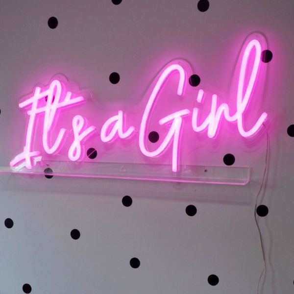 It's a Girl Pink LED Neon Sign for Baby Girl Room Décor - photo from CustomNeon.co.uk