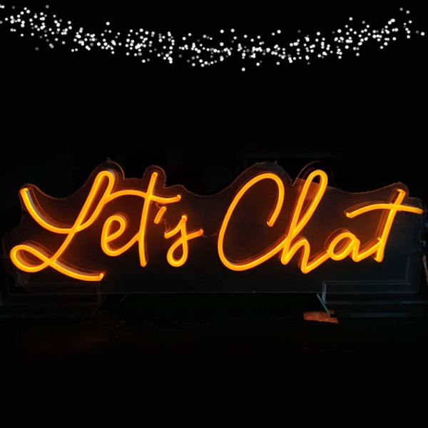 Let's Chat light-up sign - photo from CustomNeon.co.uk

