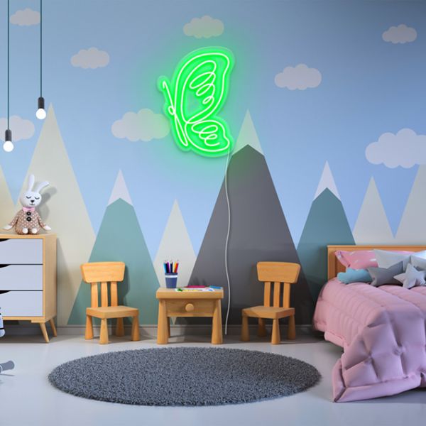 Line Art Neon Butterfly Wings: pre-designed LED neon art from Custom Neon®