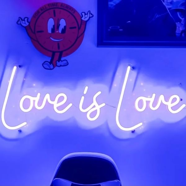 Love is Love purple Custom Neon® sign - styling @whiskysunshine