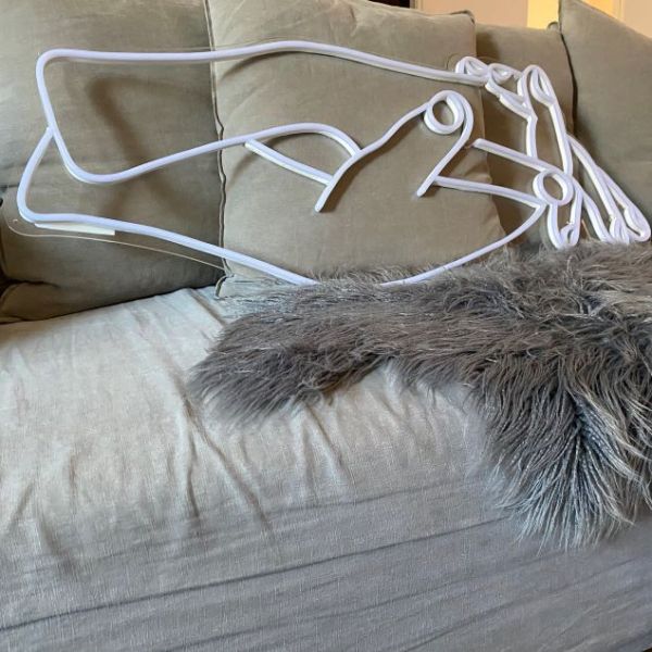 Lovers Holding Hands faux neon sign shown un-illuminated/turned off - from Custom Neon