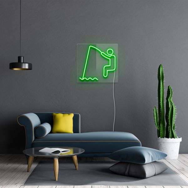 Man Fishing Neon Sign: pre-designed LED neon art from Custom Neon®