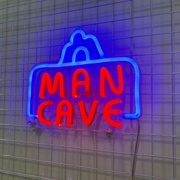 Man Cave Light Up Sign in Blue and Red by CUSTOM NEON®