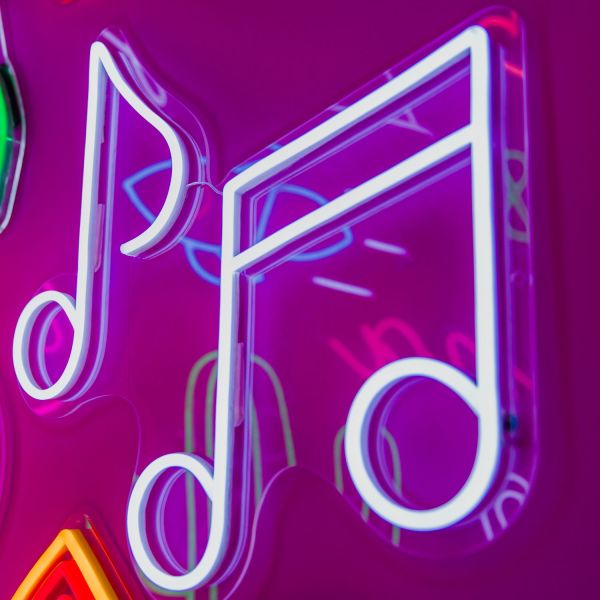 Custom Neon® music notes in white LED neon flex
