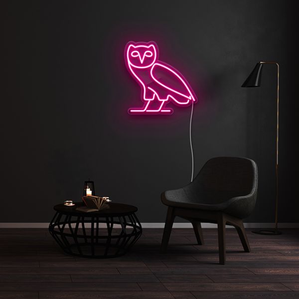 Minerva's Owl Neon Light pre-designed light-up wall art from Custom Neon®