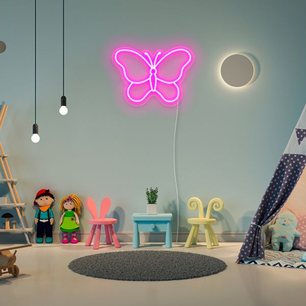 Neon Butterfly Light: pre-designed LED neon art from Custom Neon®