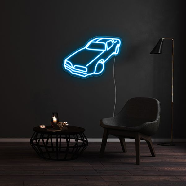 Pontiac CUSTOM NEON® car sign in ice blue