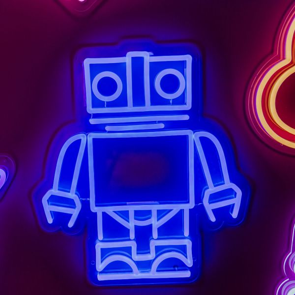 Cute blue robot by Custom Neon®