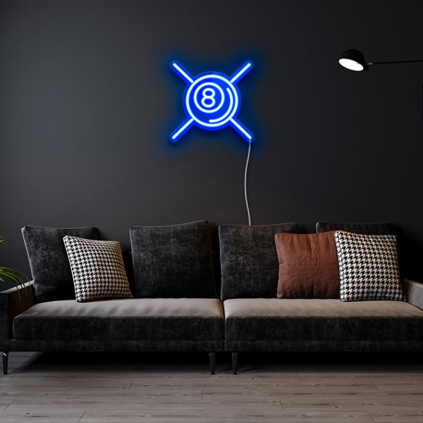 8 Ball & Cues LED Neon Sign @customneon