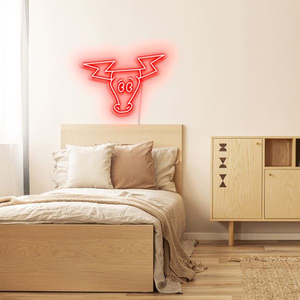 Cartoon Bull Head : pre-designed LED neon art from Custom Neon®