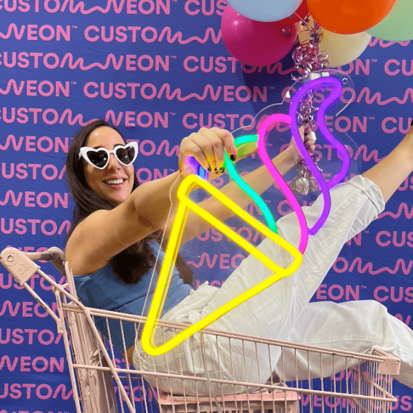 Custom Neon® Soft Serve Ice Cream Light Sign in purple, pink, mint green and yellow